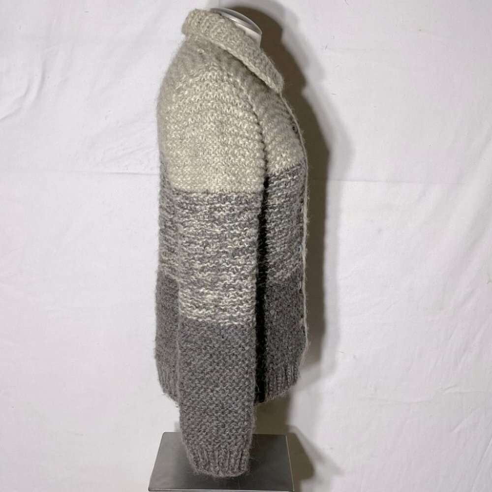 Vintage Hand  Knit Ombre Button Up Hand Knit Cardigan M - Picture 3 of 10